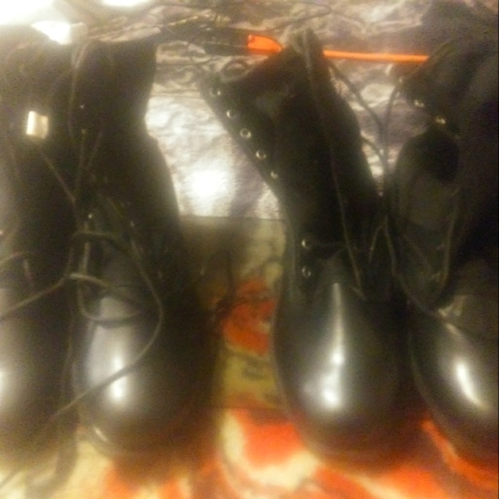2 pair of black army boots